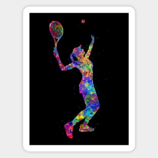 Tennis player girl watercolor Magnet